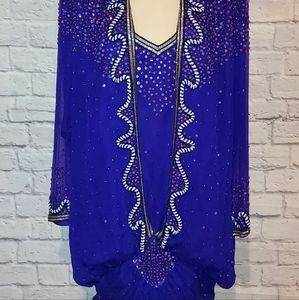 Vintage Judith Ann Creations  1980's 100% Silk Sequin Beaded Dress